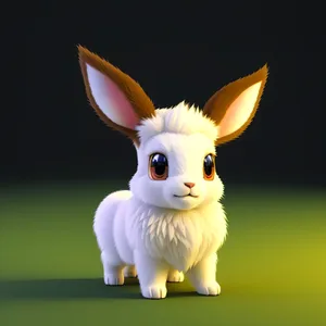 Furry Fluffball: Adorable Bunny with Cute Ears