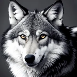 Majestic Timber Wolf Merging with Domestic Pet