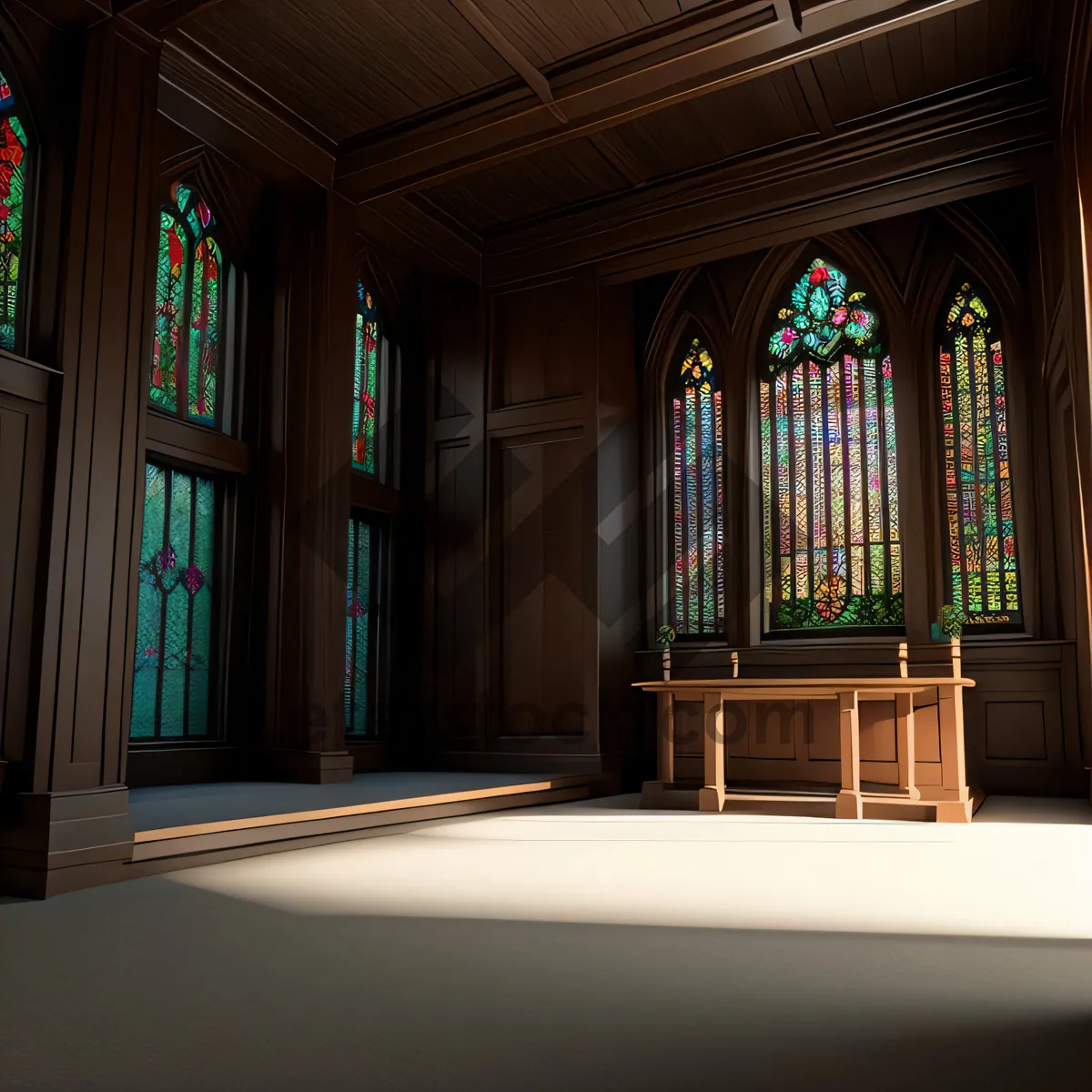 Picture of Grandeur of Sacred Reflection: Historic Cathedral Interior