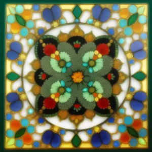 Colorful Floral Mosaic Pattern on Electrical Device