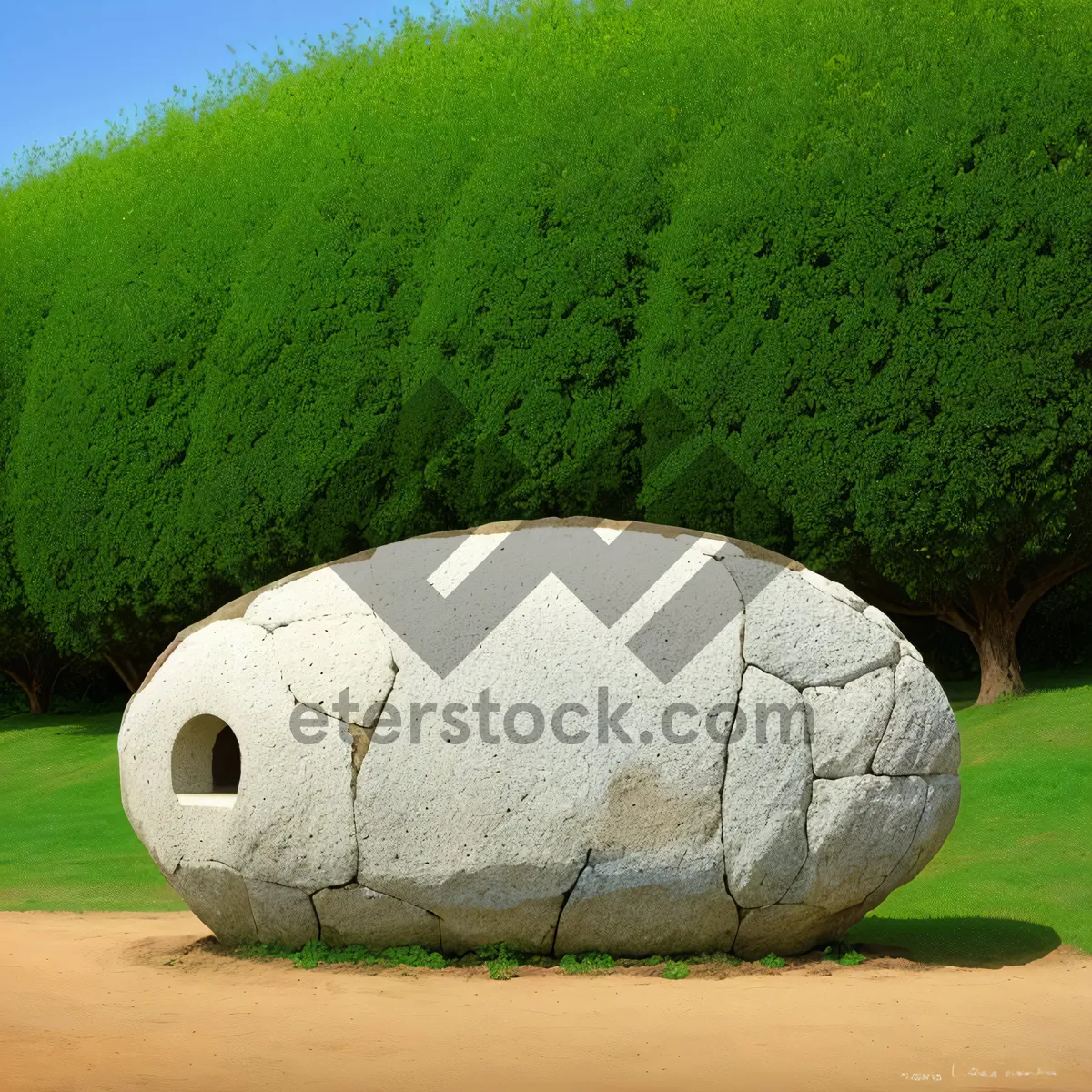 Picture of Soccer Ball on Green Field