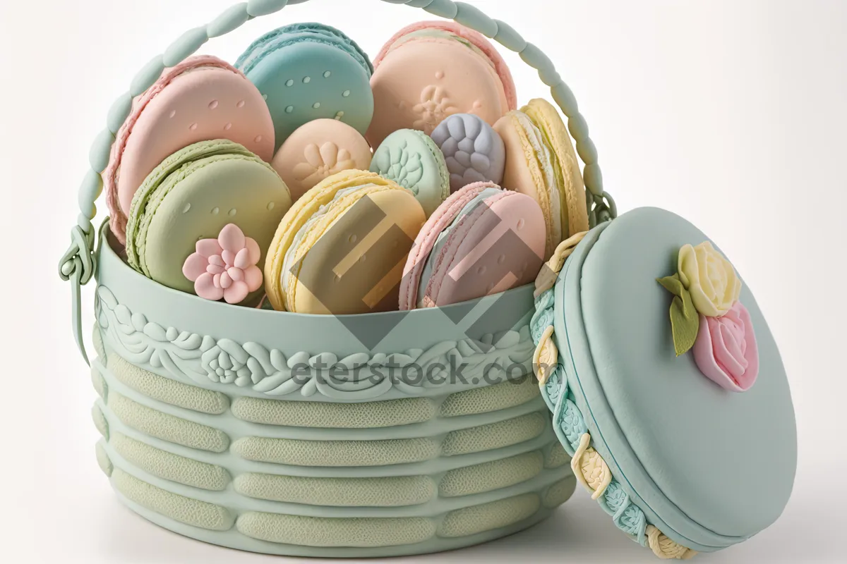 Picture of Easter egg display on kitchen plate rack