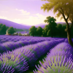 Lavender Artichoke in Vibrant Flower Field