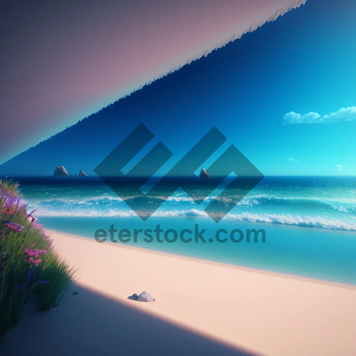 Picture of Serene Tropical Beachscape with Azure Blue Waters