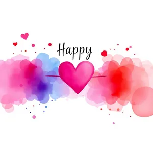 Watercolor Floral Heart Wallpaper for Valentine's Day card