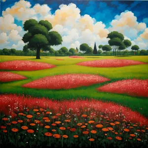 Colorful Cape Tulip Field in a Summer Garden