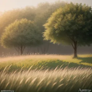 Serene Countryside with Vast Green Meadows under Blue Skies"
or
"Idyllic Rural Landscape: Rolling Fields and Majestic Trees