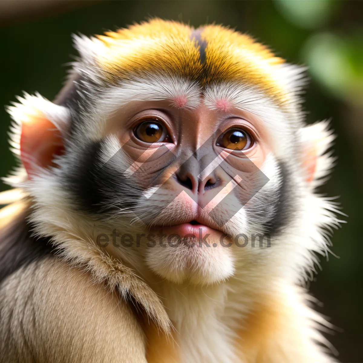 Picture of Adorable Macaque Monkey With Expressive Eyes.