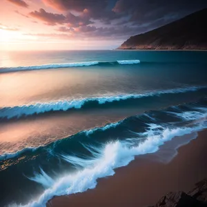 Sun-kissed Serenity: Tropical Waves Embrace Azure Horizon