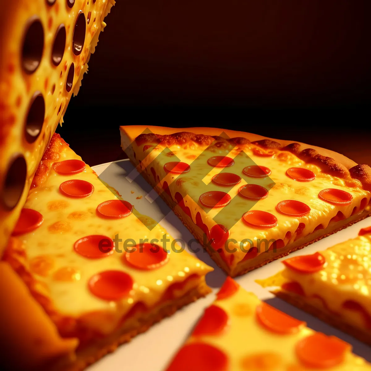 Picture of Delicious Gourmet Pizza with Cheese and Pepper