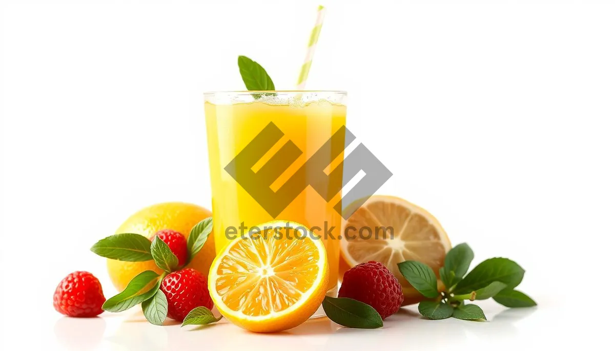 Picture of Nutritious Citrus Breakfast Beverage with Ice Slice