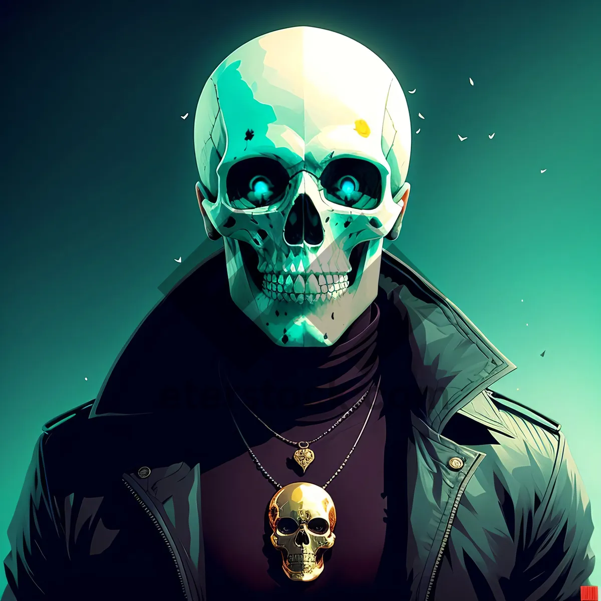 Picture of Pirate Skeleton Head with Spooky Mask