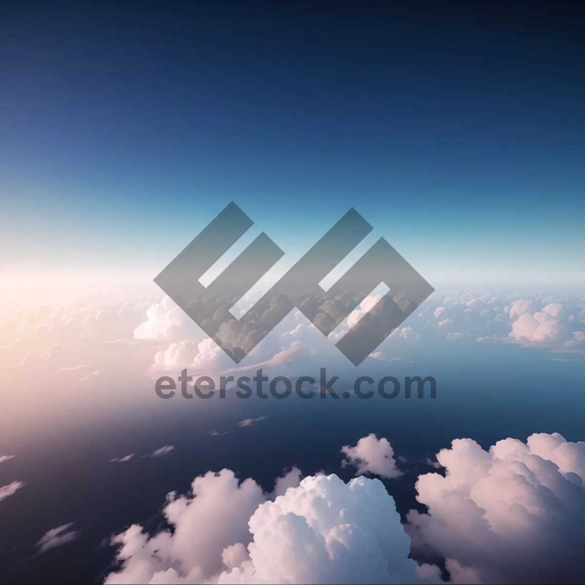 Picture of Vibrant Summer Sky with Fluffy Clouds