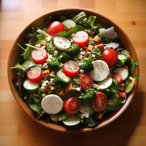 Fresh and Healthy Gourmet Salad with Cheese