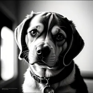 Adorable Beagle Puppy on Leash