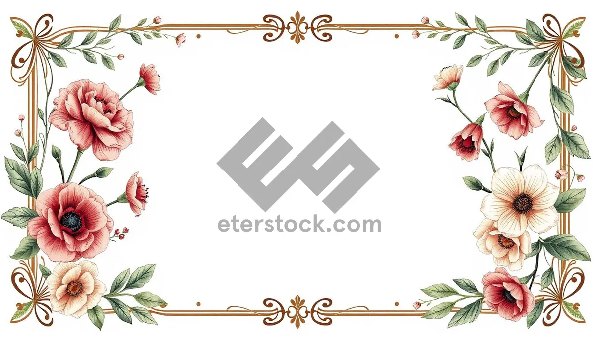 Picture of Floral silhouette border graphic design element creation