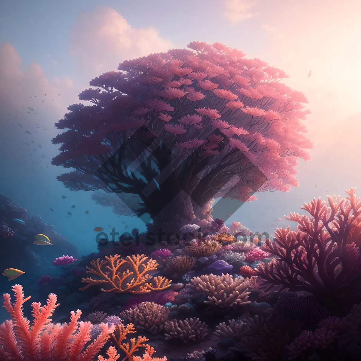 Picture of Colorful Coral Reef Underwater: Diving in a Vibrant Marine Wonderland