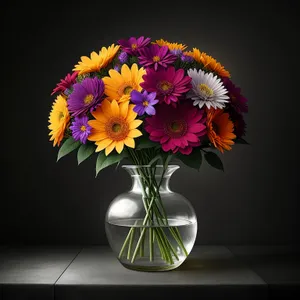 Colorful Floral Bouquet in Vase