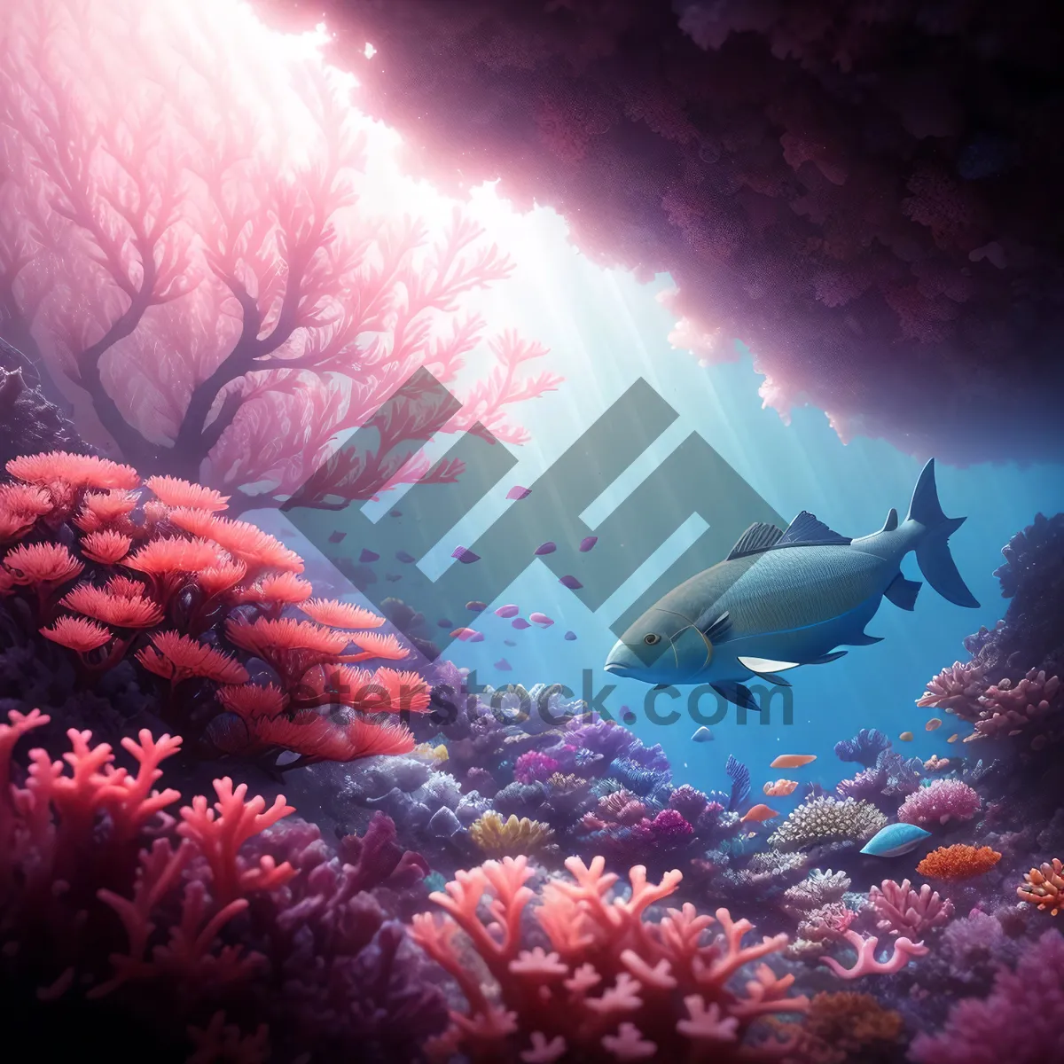 Picture of Colorful Coral Reef Life Underwater