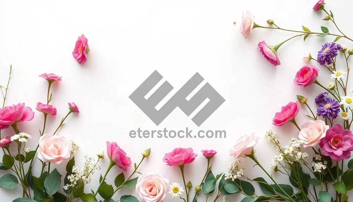 Picture of Spring Tulip Bouquet Pink Flowers Floral Decoration Frame