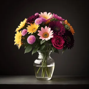 Colorful Floral Blossom in Vase