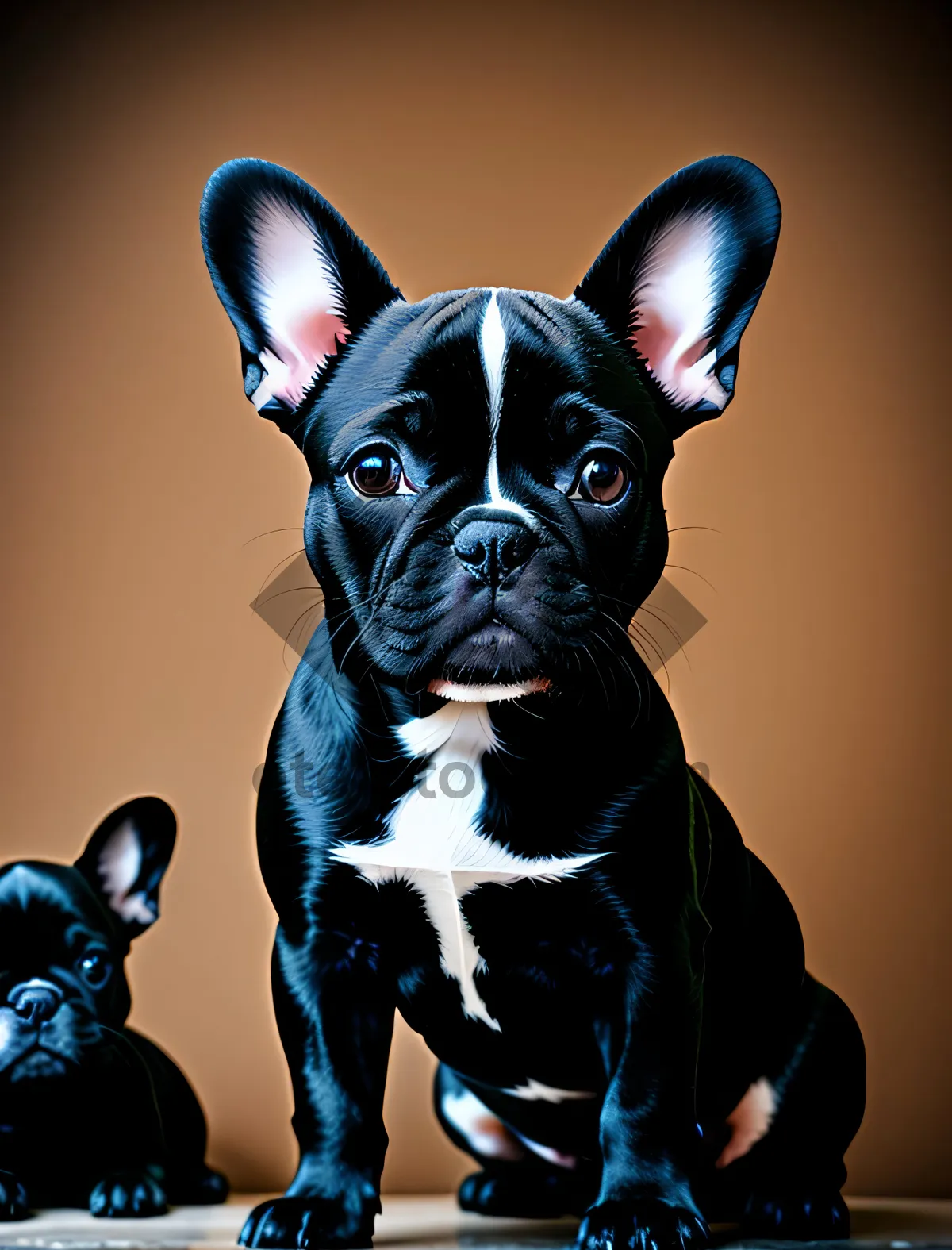 Picture of Cute Bulldog Puppy - Adorable Purebred Canine Portrait
