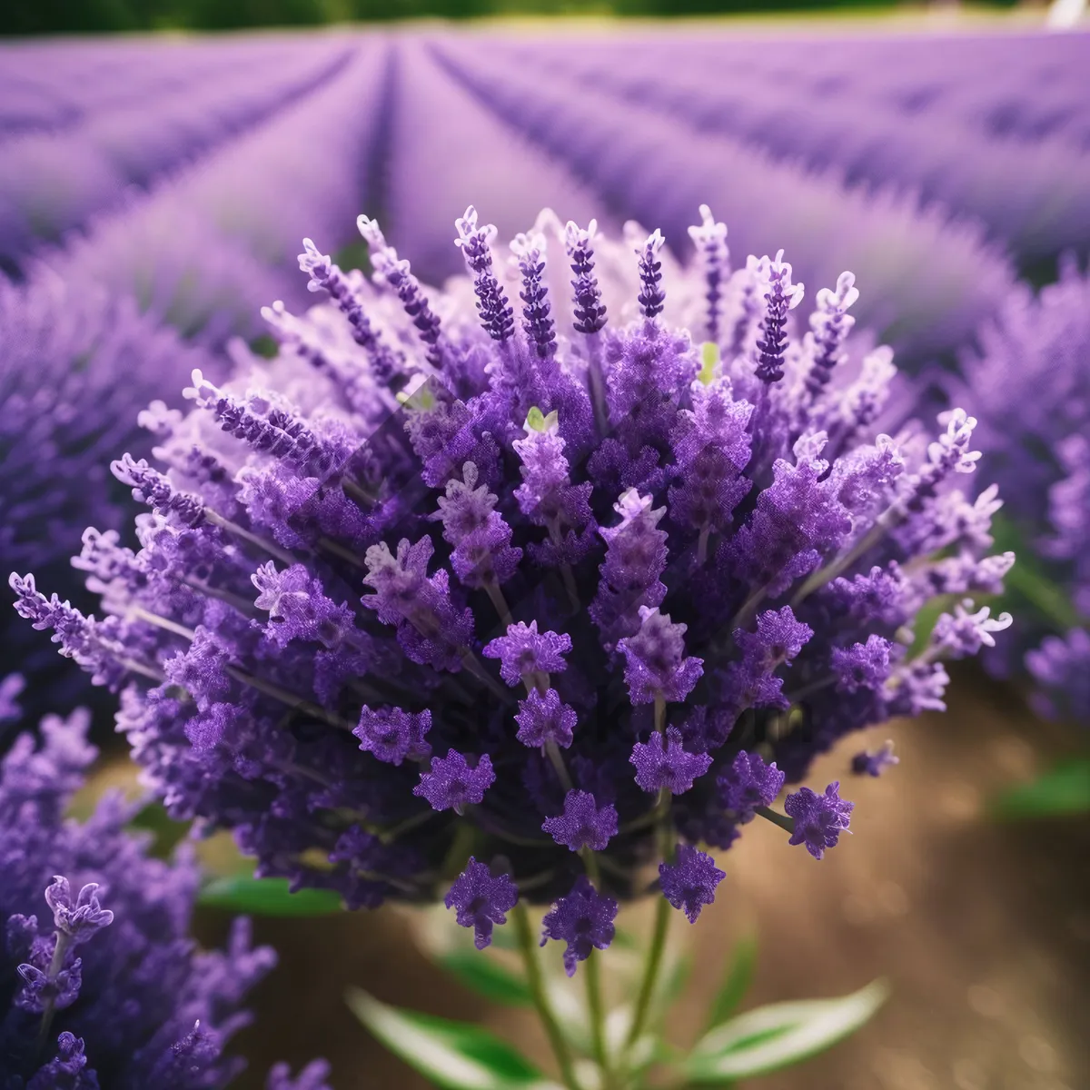 Picture of Lavender Bloom in Rural Garden Field