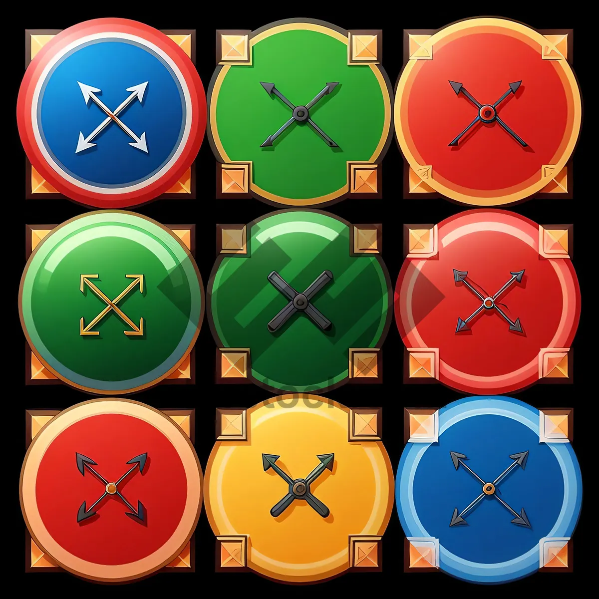 Picture of Shiny Globe Icons Set for Web Buttons