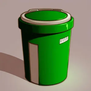 Recyclable Plastic Cup in Metal Bin