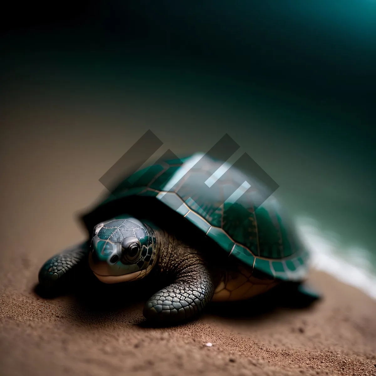 Picture of Slow and steady sea turtle in its shell