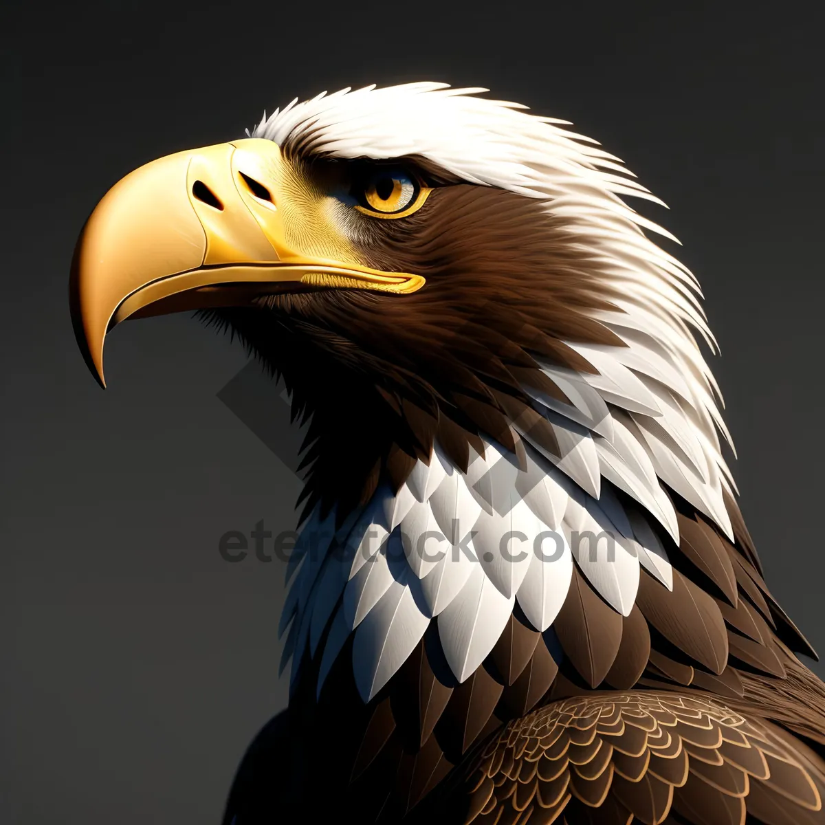 Picture of Majestic Predator: Bald Eagle with Piercing Yellow Eye