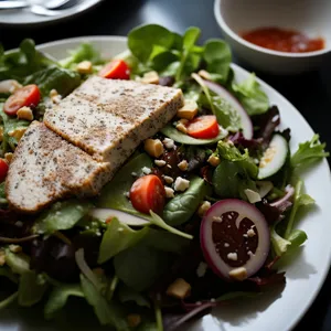 Gourmet Vegetable Salad with Fresh Tomato and Cheese