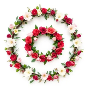 Floral Holiday Frame with Pink Flowers and Holly