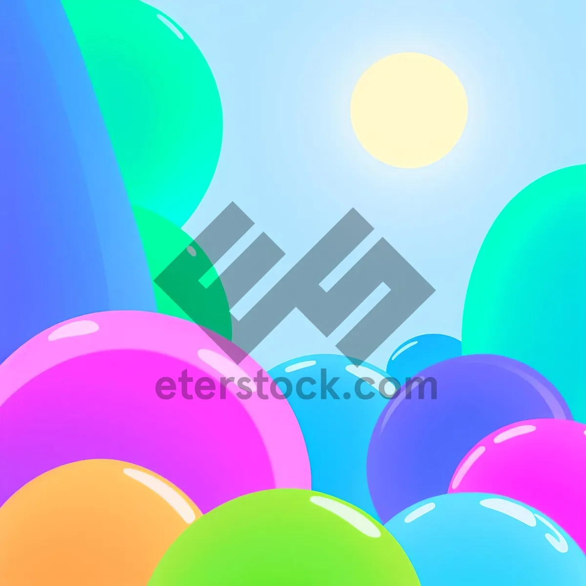 Picture of Colorful Round Shiny Web Graphic Icon