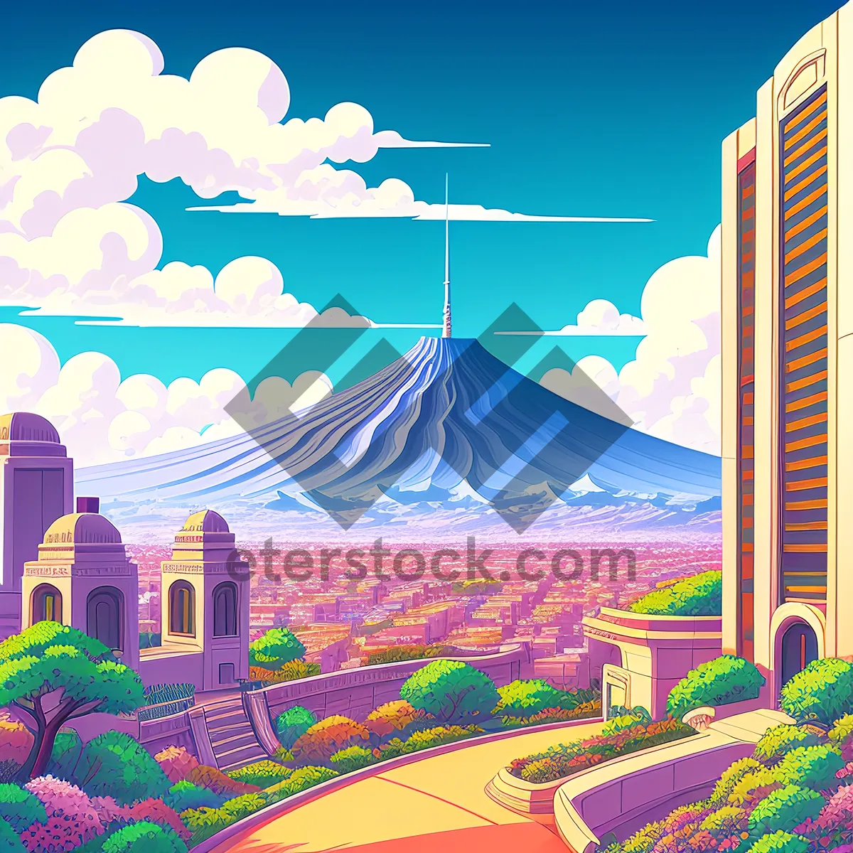Picture of City-inspired Artwork with Stunning Pyramid Design