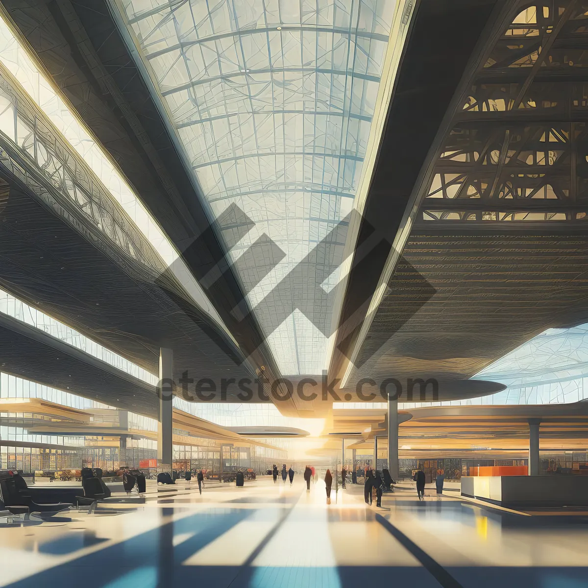 Picture of Urban Transit Hub: Modern Transportation in Glass-Lined Station