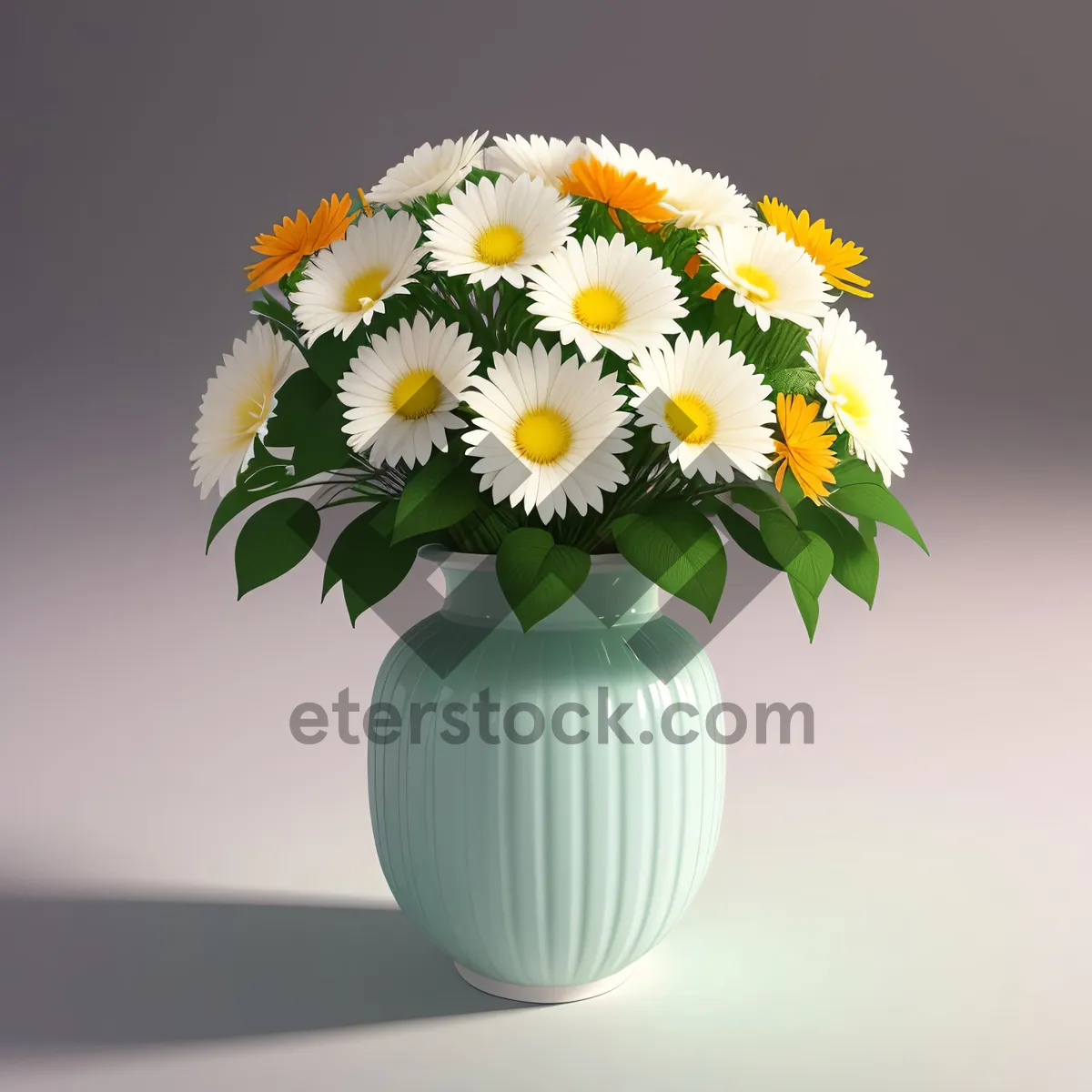 Picture of Bright Blooming Daisy Bouquet in Vase