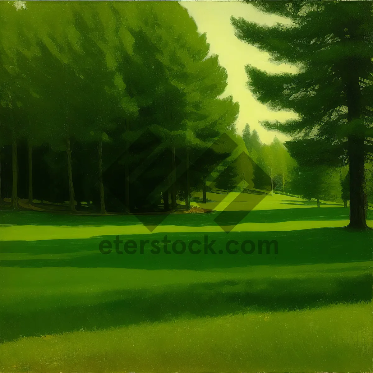 Picture of Serene Golf Course Under Dappled Sky