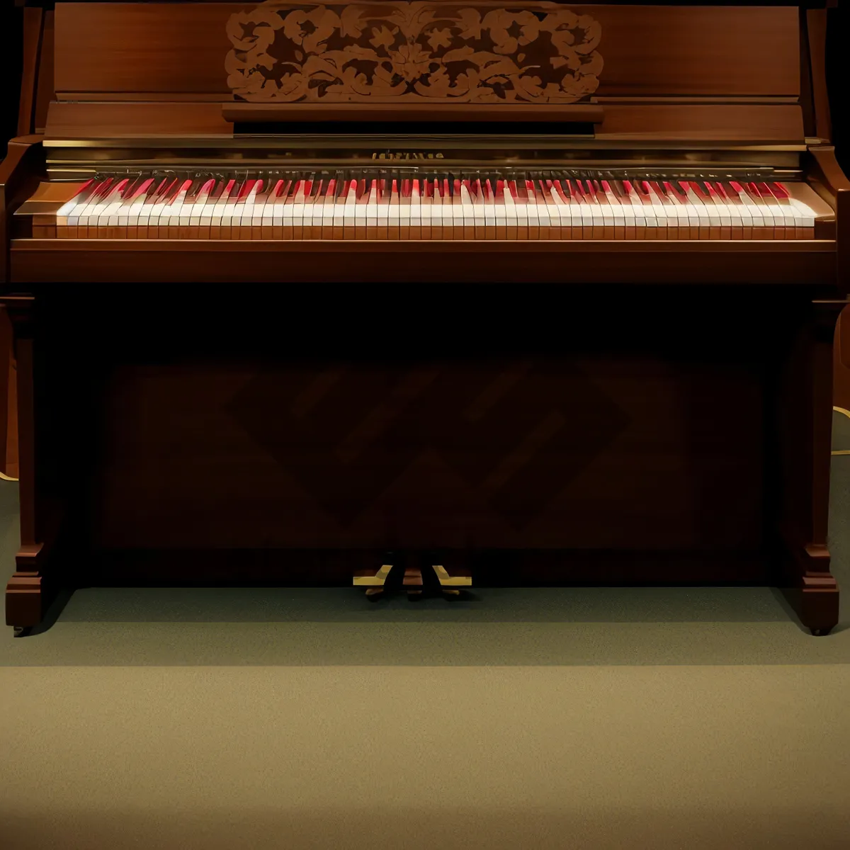 Picture of Antique Harpsichord in Upright Position Music Room