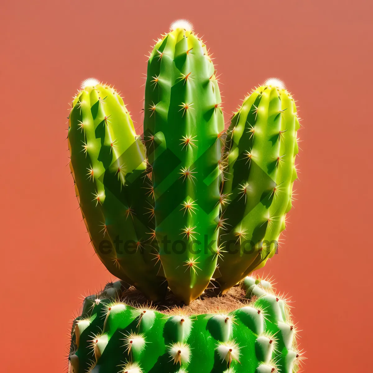 Picture of Prickly Desert Flora - Cactus Flower and Leaf