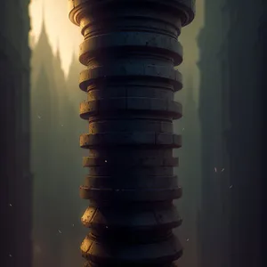 Financial Stack of Coins on Steel Rib