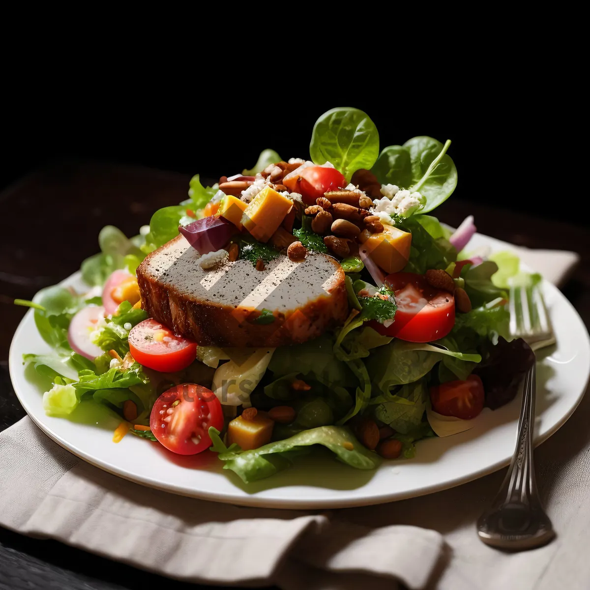 Picture of Delicious Vegetable Gourmet Salad with Grilled Cheese