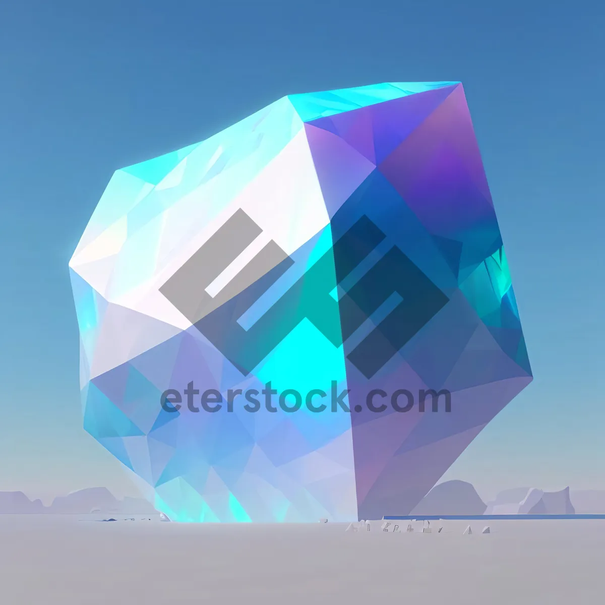 Picture of Abstract Geometric Glass Artwork with Gradient Texture