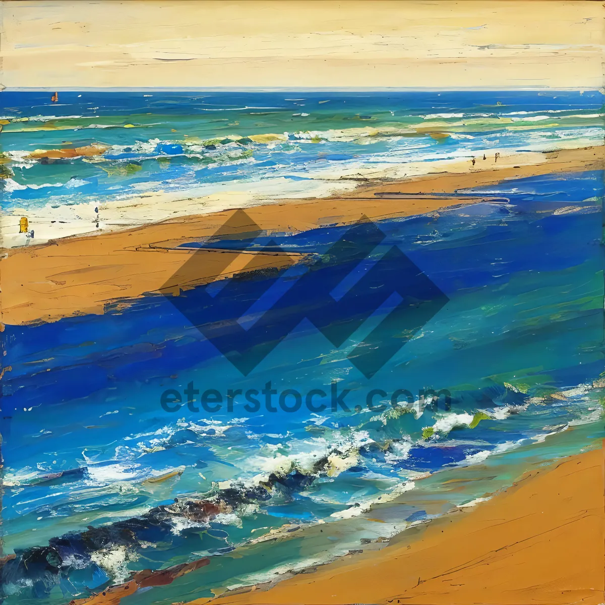Picture of Turquoise Paradise: Serene Beachscape under Sunny Sky