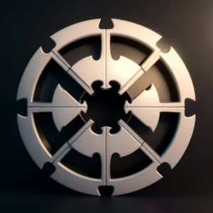 Shiny Black Nuclear Circle Symbol Design
