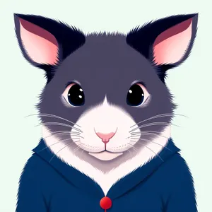 Pretty Cartoon Model with Cute Hair and Happy Face