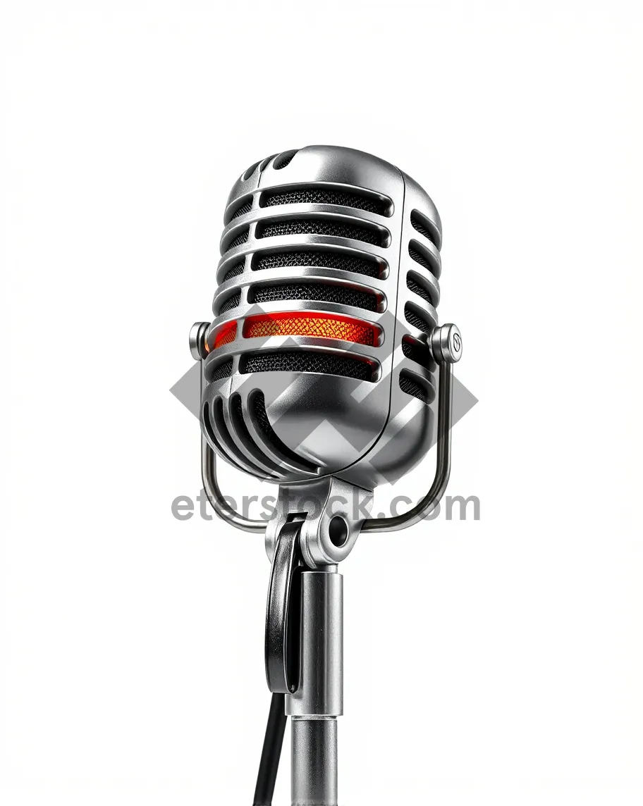 Picture of Vintage microphone on stage for live music performance.