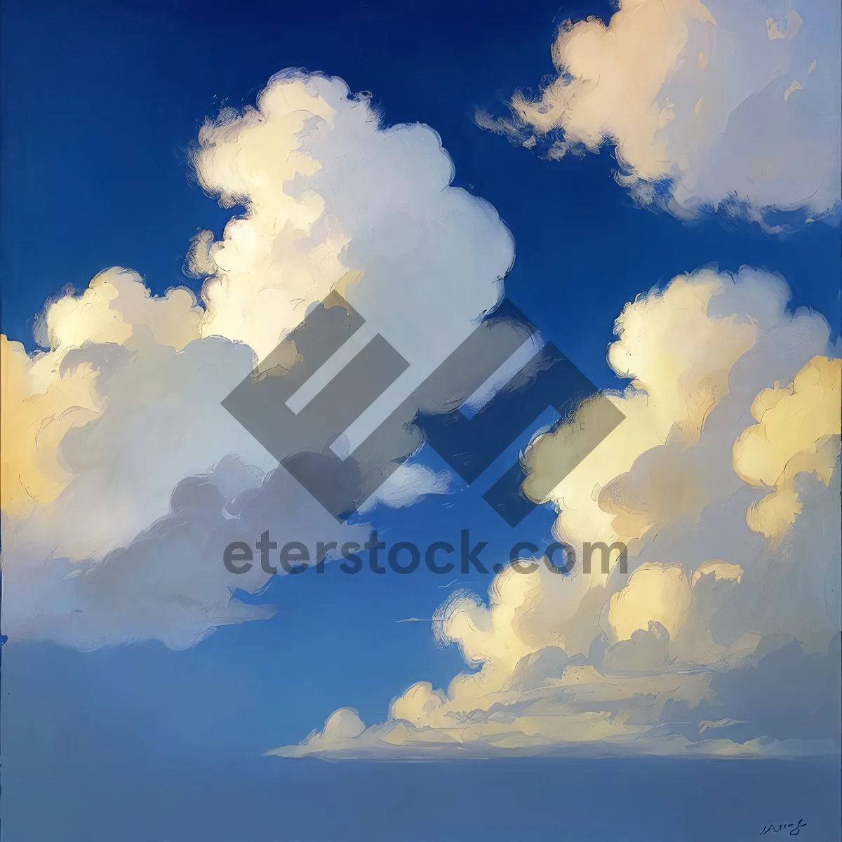 Picture of Vibrant Sky with Fluffy Clouds and Clear Sunny Atmosphere