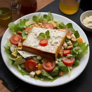 Tasty Gourmet Chicken Salad with Fresh Vegetables