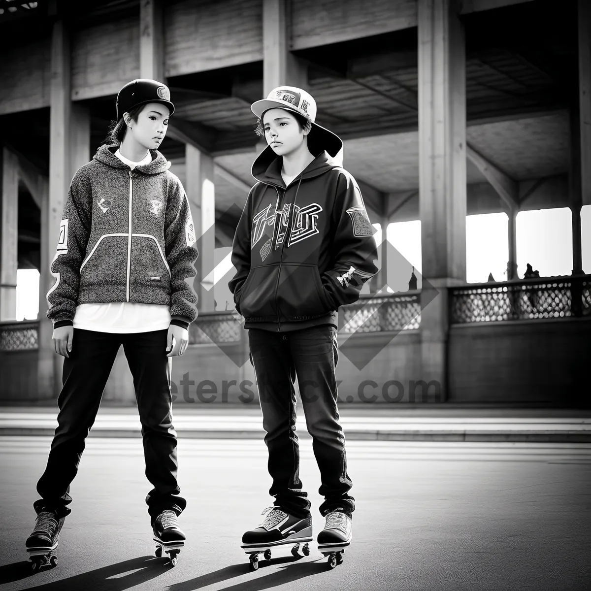 Picture of Skateboarding Man in the City